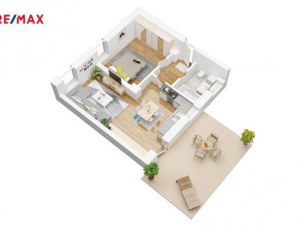 Půdorys bytu | Prodej bytu, 2+kk, 55 m²