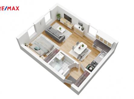Půdorys bytu | Prodej bytu, 1+kk, 38 m²