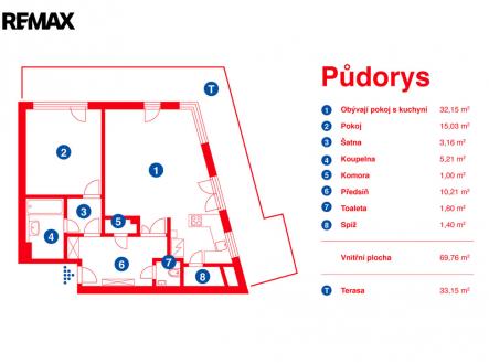 pudorys-hlubocka-s-vymerou.jpg | Pronájem bytu, 2+kk, 70 m²