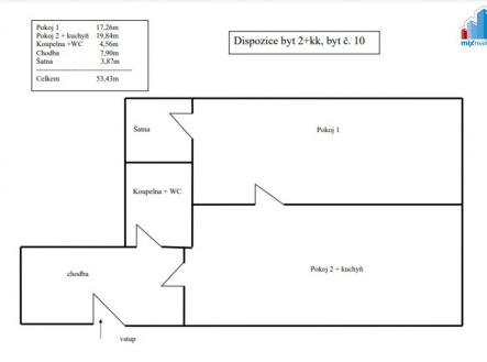 Fotka 1 | Prodej bytu, 2+kk, 53 m²