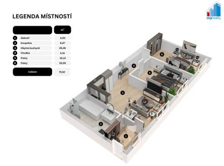 Fotka 3 | Prodej bytu, 3+kk, 76 m²