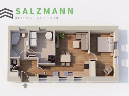 Prodej bytu, 2+kk, 62 m²