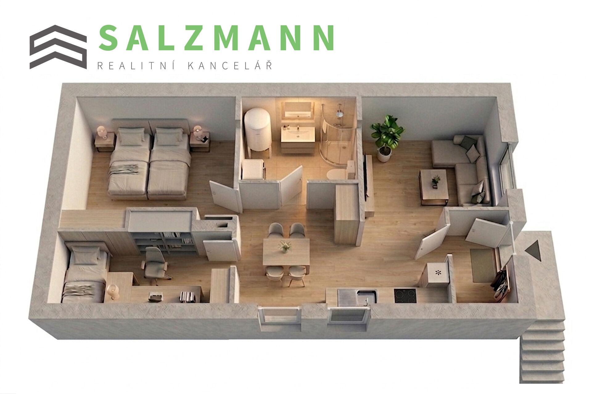 Byt 3+KK s parkováním (cihla, 64m2), Chotěšov – Mantov