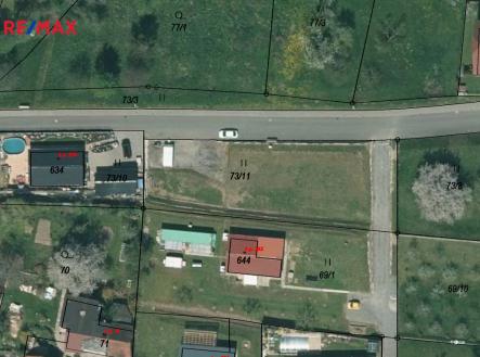 Letecký pohled | Pronájem - pozemek, zahrada, 250 m²