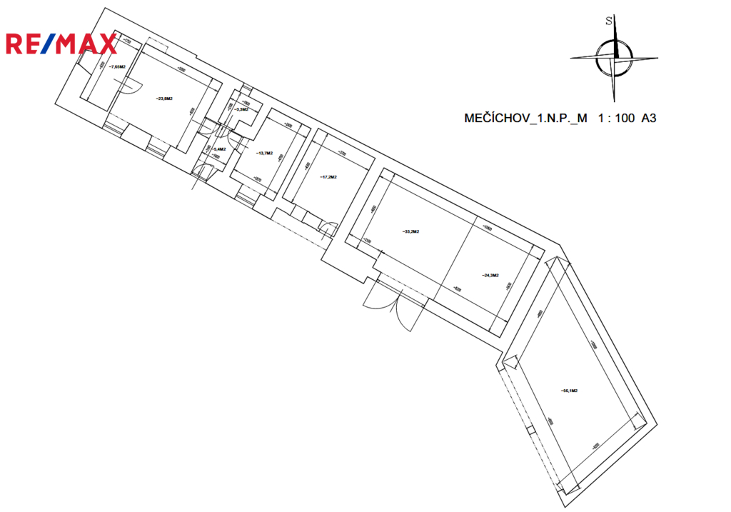 Půdorys stávající budovy