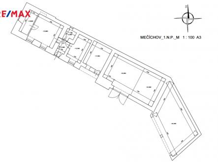 Půdorys stávající budovy | Prodej - dům/vila, 184 m²