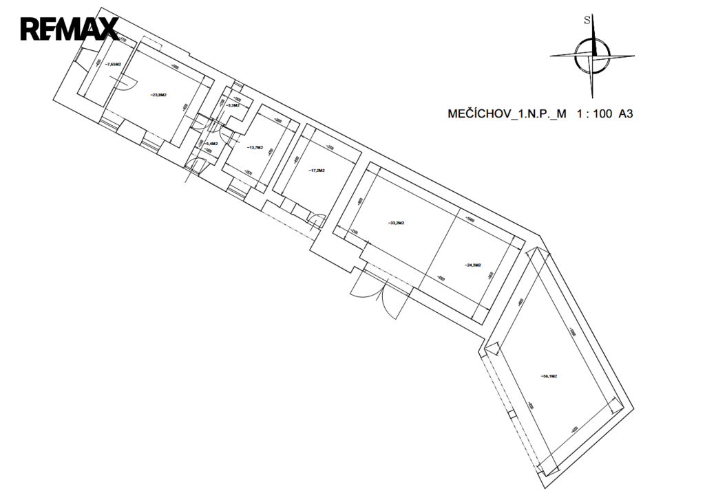Půdorys stávající budovy