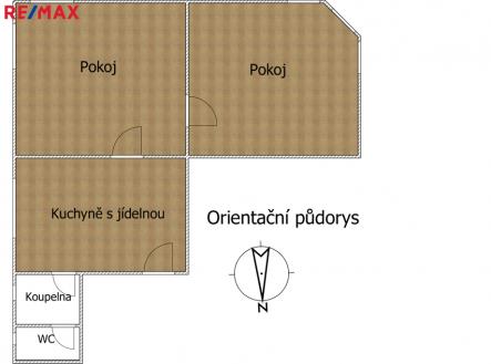 orientační půdorys | Prodej bytu, 2+1, 92 m²
