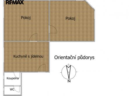 orientační půdorys | Prodej bytu, 2+1, 92 m²