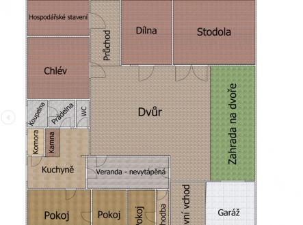 Orientační půdorys. | Prodej - zemědělský objekt, 665 m²