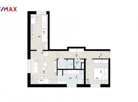 kasperky-pudorys.jpg | Prodej bytu, 3+kk, 71 m²