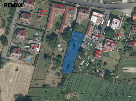 Letecký pohled na pozemek. | Prodej - pozemek pro bydlení, 754 m²
