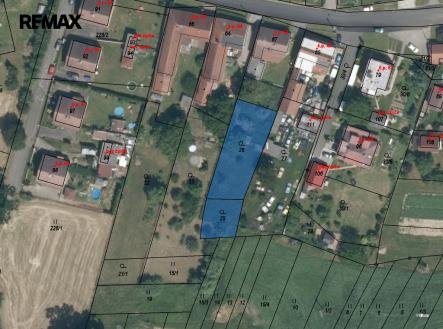 Letecký pohled na pozemek. | Prodej - pozemek pro bydlení, 754 m²