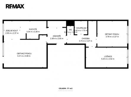 orientační půdorys | Prodej bytu, 3+1, 83 m²