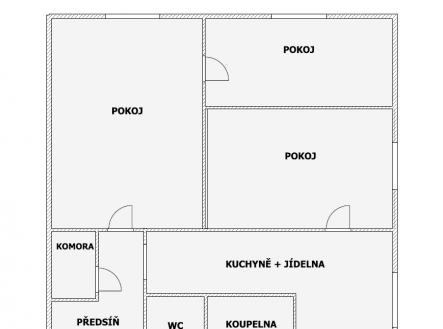 orientační půdorys | Prodej bytu, 3+1, 67 m²