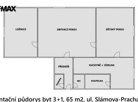 orientační půdorys | Prodej bytu, 3+1, 67 m²