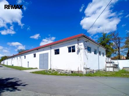 Celkový pohled na halu z uzavřeného dvora. | Pronájem - skladovací prostor, 950 m²