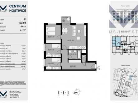 D 201 Karta.jpg | Prodej bytu, 4+kk, 86 m²