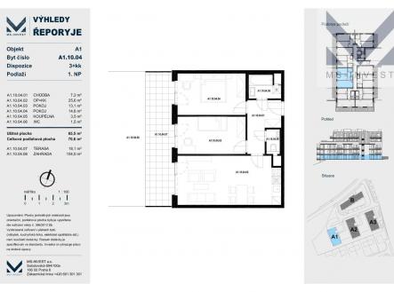 Prodej bytu, 3+kk, 66 m²