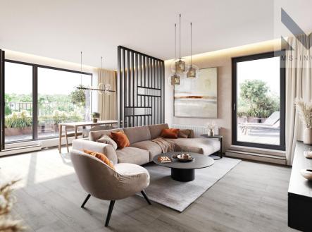 msinvest dolni mecholupy INT BD obyvak HILLSIDE.jpg | Prodej bytu, 2+kk, 42 m²