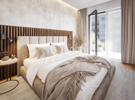 Zen Living 1.3.6 loznice.jpg | Prodej bytu, 2+kk, 57 m²