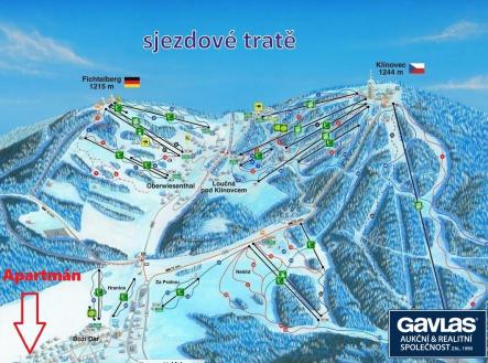Mapa skiareálu | Apartmán (54 m²) s geniem loci, unikátní bydlení - Boží Dar