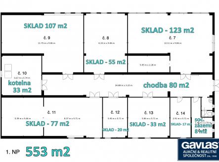 1NP_s označením | Pronájem - obchodní prostor, 870 m²