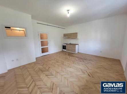 Pokoj - pohled ke dvařím | Pronájem bytu, 1+kk, 35 m²