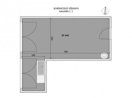 . | Pronájem - kanceláře, 27 m²