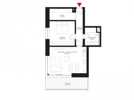 A3_1 | Prodej bytu, 2+kk, 62 m²