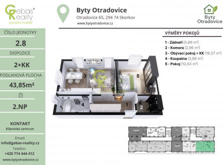 Prodej bytu, 2+kk, 43 m²