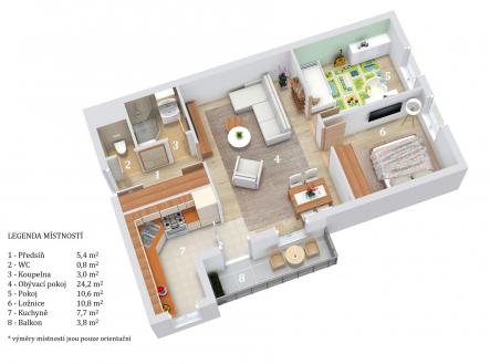 Prodej bytu, 3+kk, 62 m²