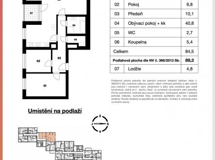Prodej bytu, 3+kk, 89 m²