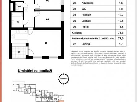Prodej bytu, 3+kk, 77 m²