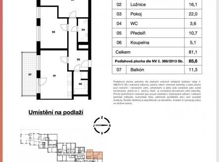 Prodej bytu, 3+kk, 86 m²