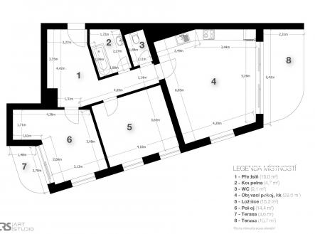 Prodej bytu, 3+kk, 81 m²