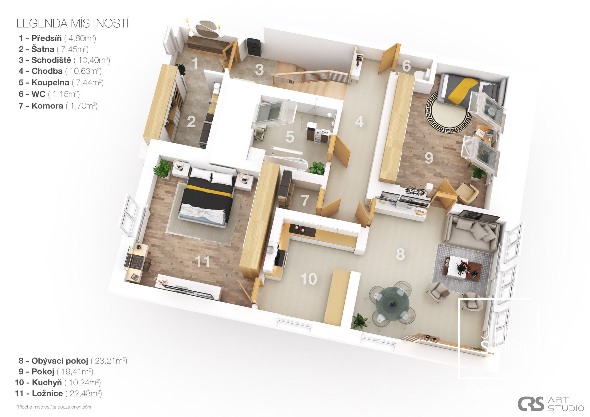 Pronájem bytu 3+1, 108 m2 + zahrada, Mělník - centrum