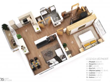 Prodej bytu, 2+kk, 58 m²