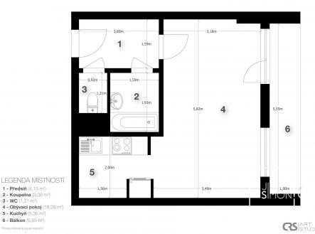 Prodej bytu, 1+kk, 39 m²