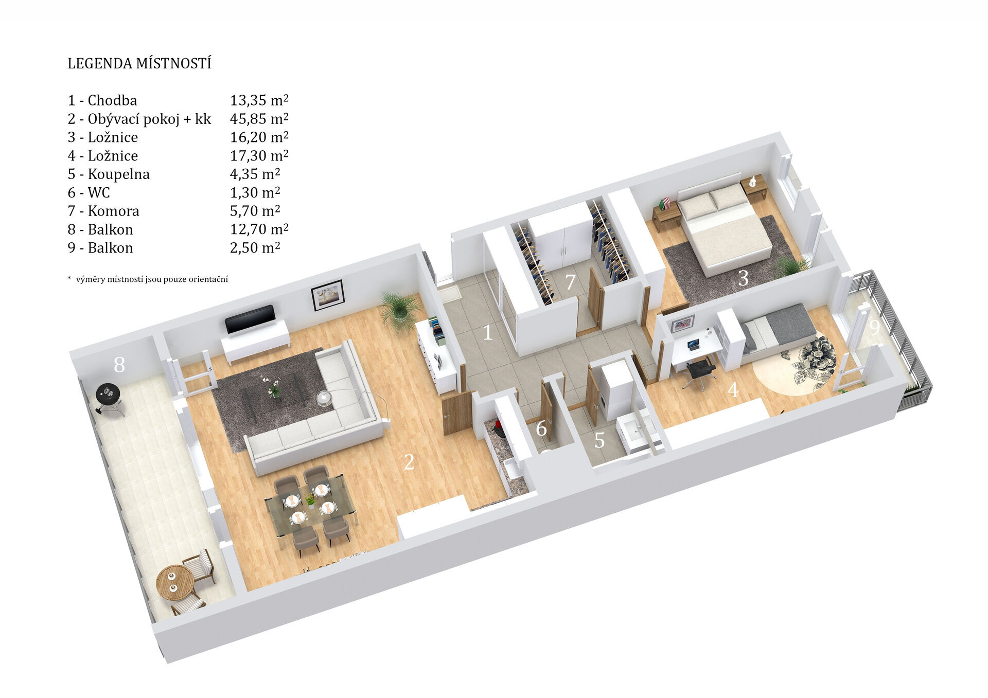 pronájem bytu 3kk 103,5 m2 s garážovým stáním, Říčany