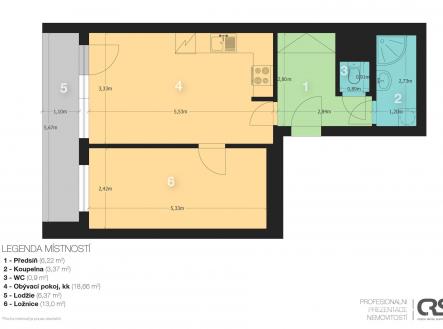 Prodej bytu, 2+kk, 48 m²