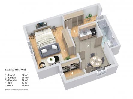 Prodej bytu, 1+1, 46 m²