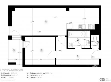 Prodej bytu, 2+kk, 55 m²