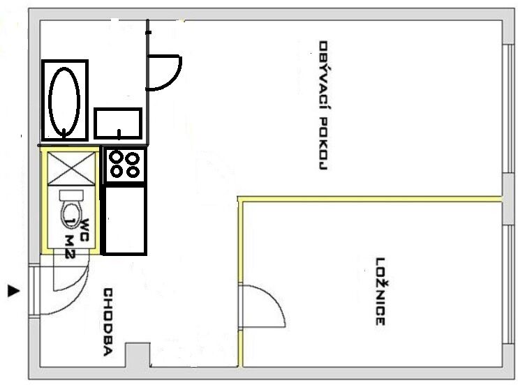 Pronájem bytu 2+kk 45 m2 Kosmická, Praha 11 - Háje