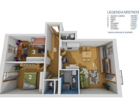 Pronájem bytu, 3+kk, 80 m²