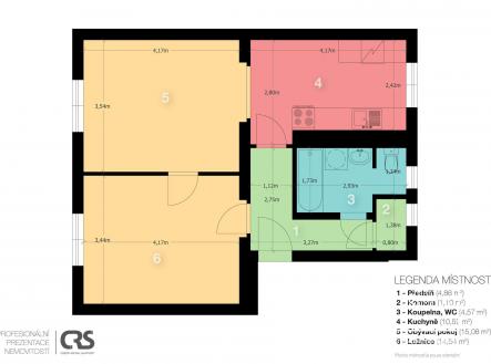 Pronájem bytu, 2+1, 51 m²