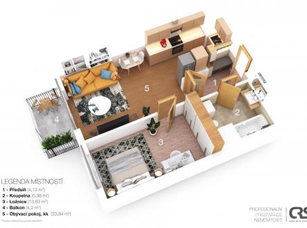 Pronájem bytu, 2+kk, 51 m²