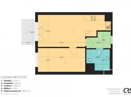 Pronájem bytu, 2+kk, 51 m²