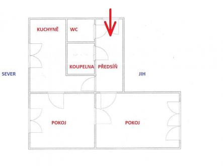 popsany-planek.jpg | Prodej bytu, 2+1, 49 m²
