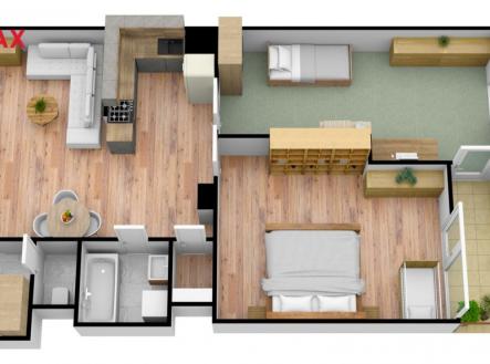 půdorys | Pronájem bytu, 3+kk, 100 m²